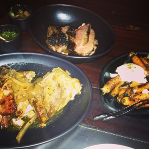 The feast! Alpaca bottom left.