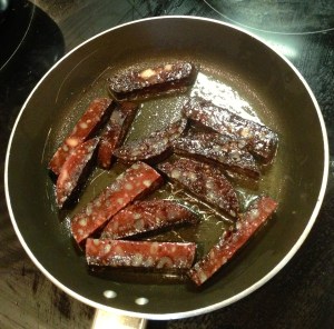 Turning black in the pan