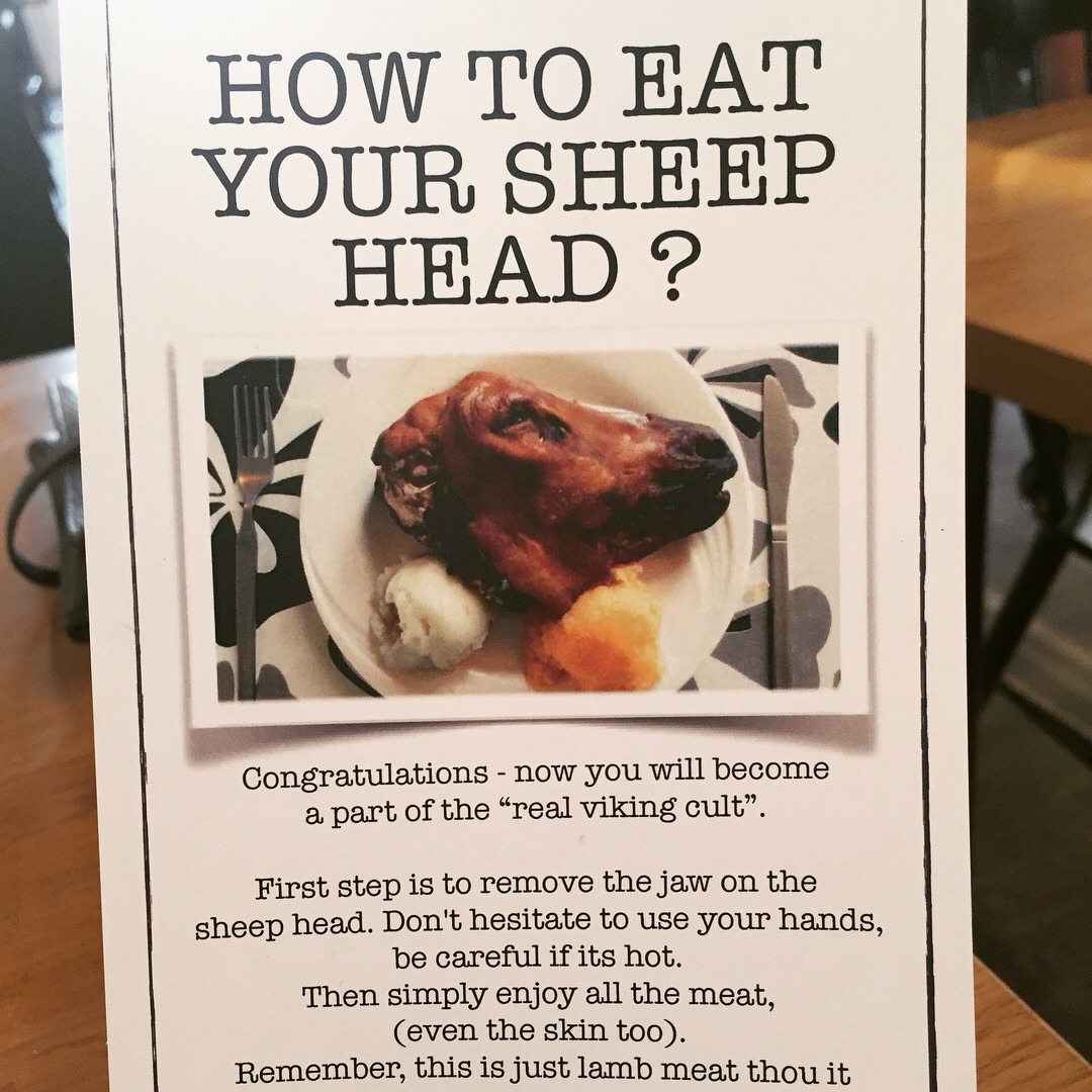 Sheep head from Mýrin Mathús Reykjavik